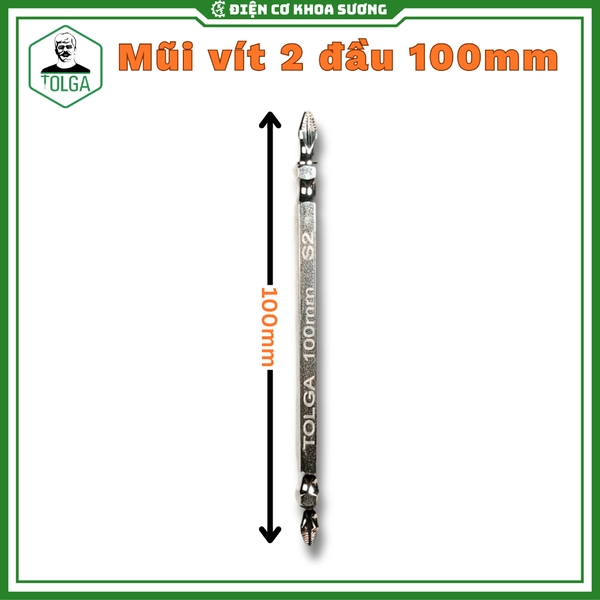 Mũi vít chống trượt Tolga thép S2, mũi vít 1 đầu, mũi vít 2 đầu - Hàng chính hãng