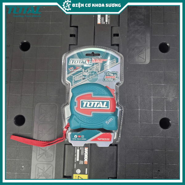 Thước kéo thép nền vàng bản to 5m x 32mm, 8m x 32mm Total