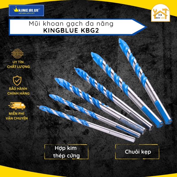 Mũi khoan gạch đa năng 2 cạnh chuôi kẹp Kingblue KBG2 - Hàng chính hãng.