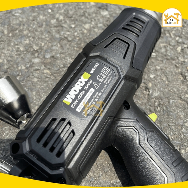 Máy Thổi Nhiệt Điện, Máy khò màng co cầm tay 2 Cấp Độ Worx WE042 2000W - Hàng chính hãng.
