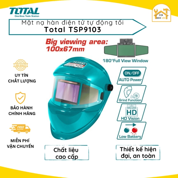 Mặt nạ hàn điện tử tự động tối Cao Cấp không gian 3D TOTAL TSP9103 - Hàng chính hãng.