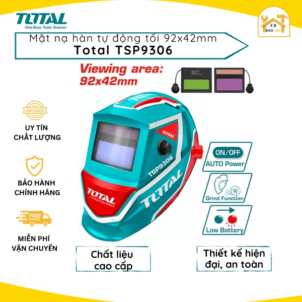 Mặt nạ hàn tự động tối, bảo vệ tia cực tím, hồng ngoại TOTAL TSP9306 - Hàng chính hãng
