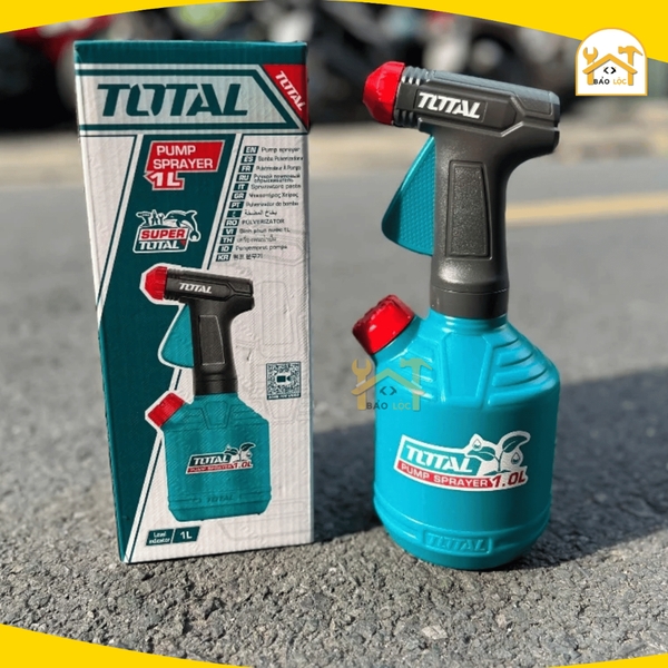 Bình xịt 1L có chỉ báo mức nước, vòi phun điều chỉnh với tia thẳng và phun sương TOTAL THSPP30102 - Hàng chính hãng.