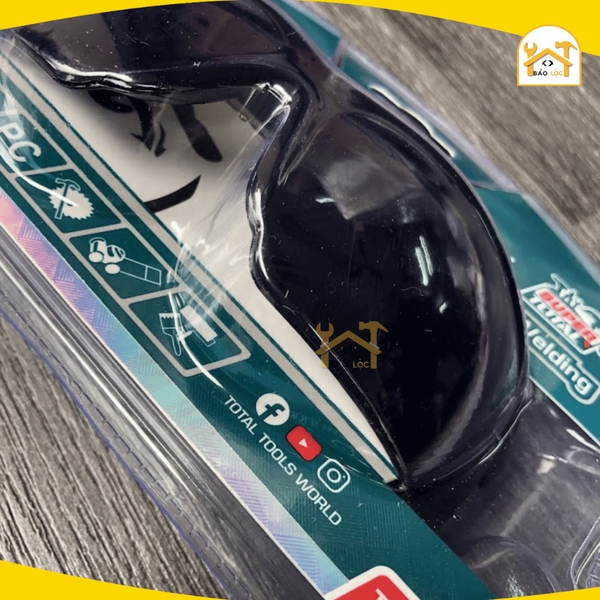 Kính bảo hộ Total TSP307 màu đen bảo vệ mắt chất liệu PC - Hàng chính hãng.