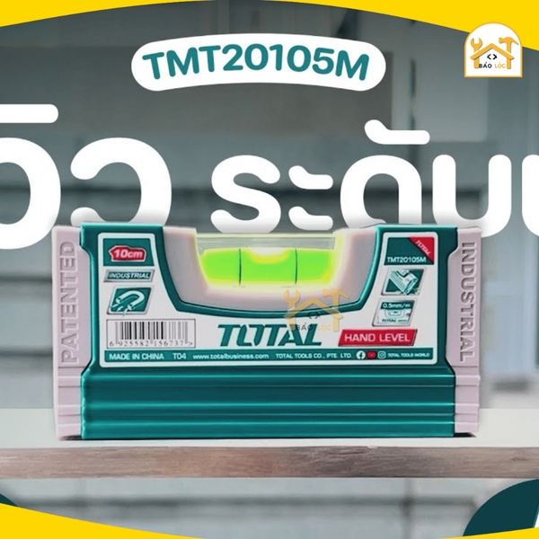 Thước thủy mini từ tính TOTAL TMT20105M chiều dài 10cm, lọ thủy ngân chống sốc 0.5mm/m, độ dày 1.5mm