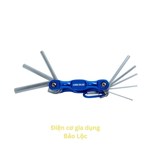 Bộ lục giác gập King Blue KL-008 Thép Cr-V cao cấp chống mài mòn