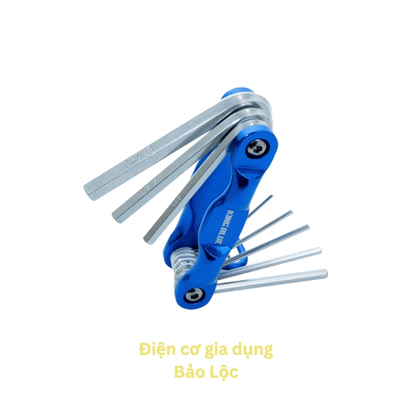 Bộ lục giác gập King Blue KL-008 Thép Cr-V cao cấp chống mài mòn