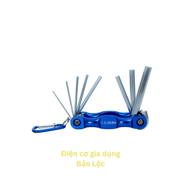 Bộ lục giác gập King Blue KL-008 Thép Cr-V cao cấp chống mài mòn
