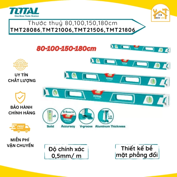 Thước thủy 80CM , 100CM , 150CM , 180CM TMT28086/TMT21006/TMT21506/TMT21806 - Hàng chính hãng.