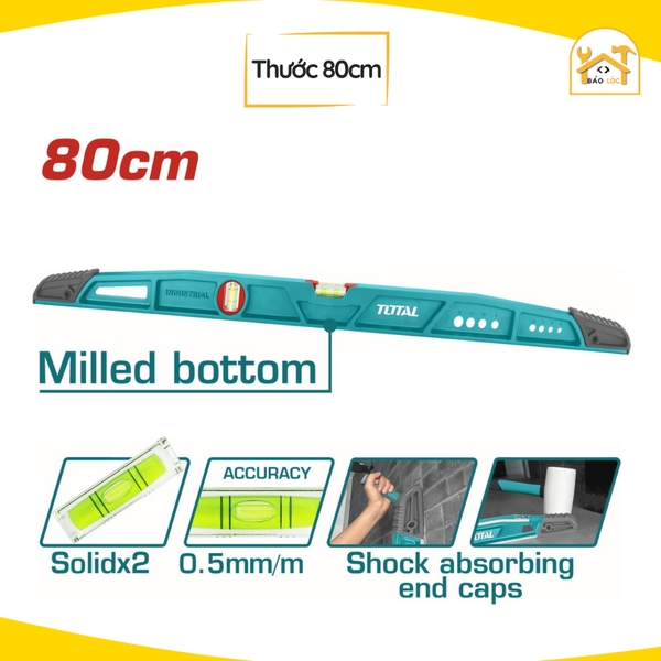 Thước thuỷ hình cung 40cm,60cm,80cm Total TMT221406/TMT221606/TMT221806 - Hàng chính hãng.
