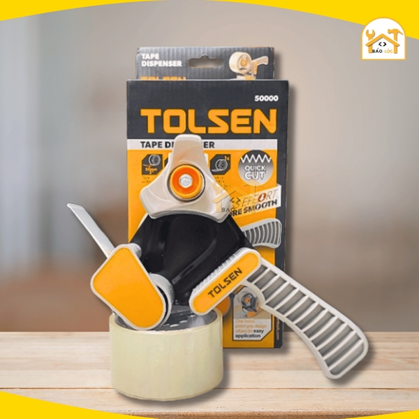 Bộ Dụng Cụ Dán Băng Keo Tape Dispenser TOLSEN 50000, cắt băng dính siêu bền chắc
