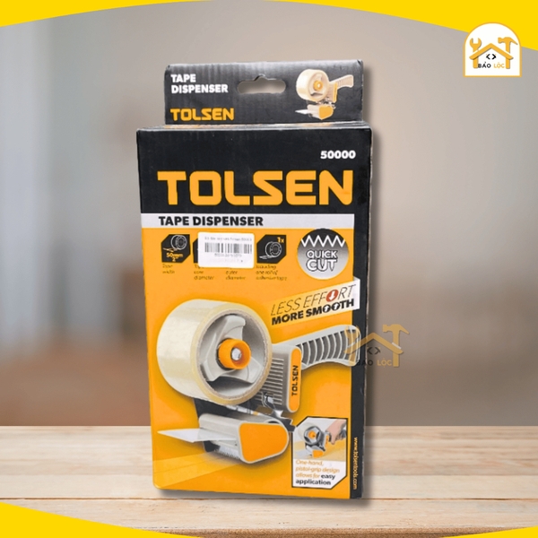 Bộ Dụng Cụ Dán Băng Keo Tape Dispenser TOLSEN 50000, cắt băng dính siêu bền chắc