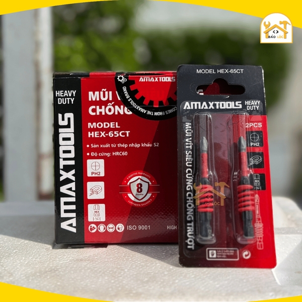 Mũi Bắt Vít Amaxtools Chống Trượt 65-70-90-150mm, Thép S2 siêu cứng - Hàng chính hãng.