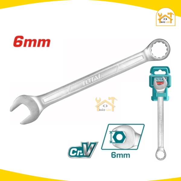 Cờ lê vòng miệng 6-32mm TOTAL TCSPA061-TCSPA321, chất liệu Thép CrV cứng cáp, chống cong vênh, đồ bền cao