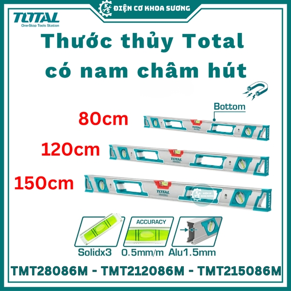 Thước thủy nivo, livo, có từ nam châm Total TMT28086M, TMT212086M, TMT215086M - Hàng chính hãng