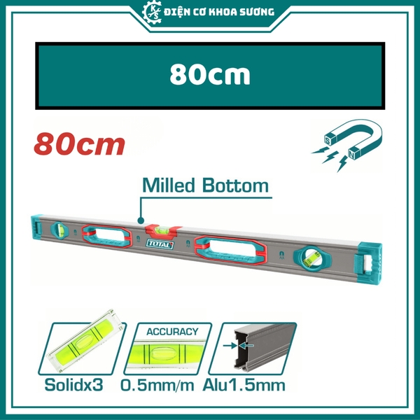 Thước thủy nivo, livo, có từ nam châm Total TMT24028M, TMT26028M, TMT28028M, TMT210028M - Chính hãng