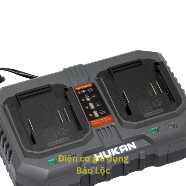 Sạc đôi HUKAN G2-S20X2, Công suất 2A, Bảo vệ dòng, Có quạt tản nhiệt - Dùng cho pin chân phổ thông