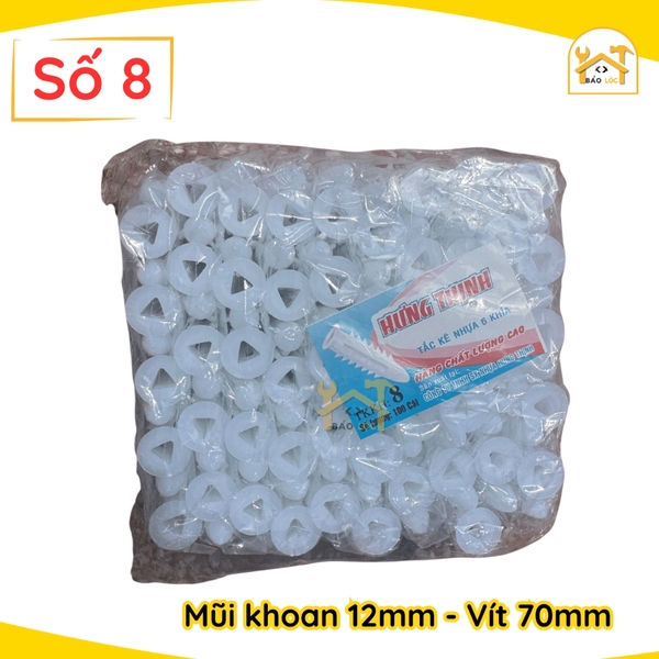 Combo Bịch, Bộ 100,200 tắc kê nhựa nở 6 khía cao cấp đóng tường HƯNG THỊNH 2F,3F,4F,5F,6F,7F,8F ( Nhiều kích thước ).