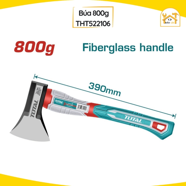 Búa rìu 600g,800g,1000g,1250g Total THAX061600,THAX061800,THAX0611000,THAX061250 Thép carbon, Búa bửa củi.