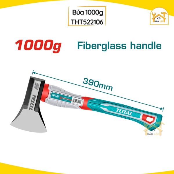 Búa rìu 600g,800g,1000g,1250g Total THAX061600,THAX061800,THAX0611000,THAX061250 Thép carbon, Búa bửa củi.