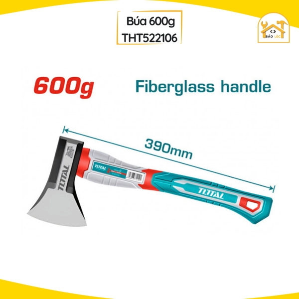 Búa rìu 600g,800g,1000g,1250g Total THAX061600,THAX061800,THAX0611000,THAX061250 Thép carbon, Búa bửa củi.