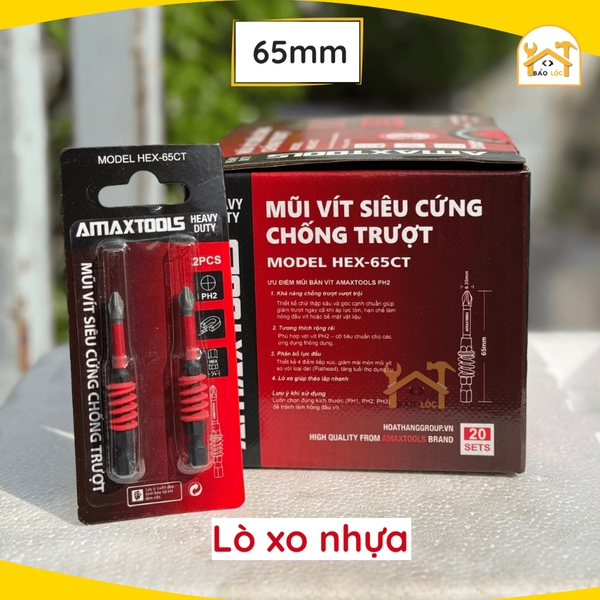 Mũi Bắt Vít Amaxtools Chống Trượt 65-70-90-150mm, Thép S2 siêu cứng - Hàng chính hãng.