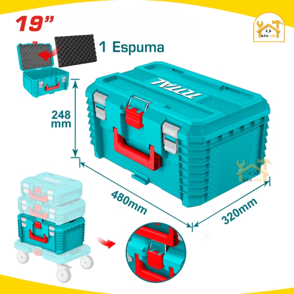 Hộp Đựng Đồ Nghề 19 Inch Sâu Xếp Chồng Total TPBXS103,  Hộp đồ nghề tải trọng 25kg.