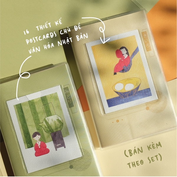 Sổ bìa nhựa Palette series A6 - 6 màu bìa- 2 kích thước - 4 loại ruột -16 postcards đi kèm