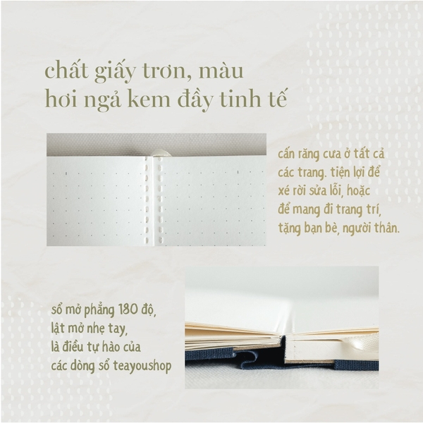 Sổ tay cao cấp Dreams Come True - 160 GSM - 7 màu bìa vải linen | teayoushop