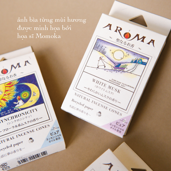 Nụ thơm tinh dầu Aroma - Xạ hương thơm Nhật Bản - Pure Essential Oil Incense Cones