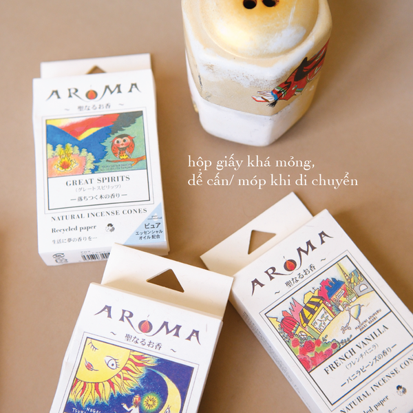 Nụ thơm tinh dầu Aroma - Xạ hương thơm Nhật Bản - Pure Essential Oil Incense Cones