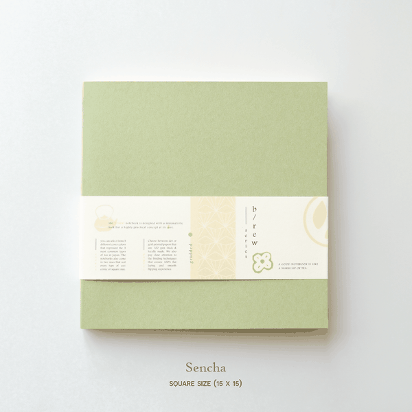 [RENEW] Sổ bìa giấy B/rew size Square - 3 màu sắc tượng trưng cho 3 loại trà phổ biến của Nhật Bản