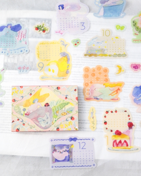 [PRE-ORDER] Lịch Tháng Flake Sticker 2027 Dodolulu - kèm theo 15 Flake Stickers Hình
