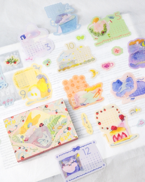 [PRE-ORDER] Lịch Tháng Flake Sticker 2027 Dodolulu - kèm theo 15 Flake Stickers Hình