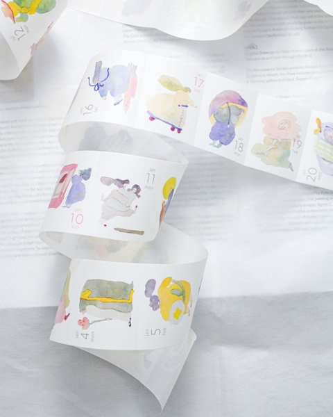 [PRE-ORDER] Lịch cuộn washi sticker 365 ngày - 365 illustration 2027 -Siêu phẩm Dodolulu 2027