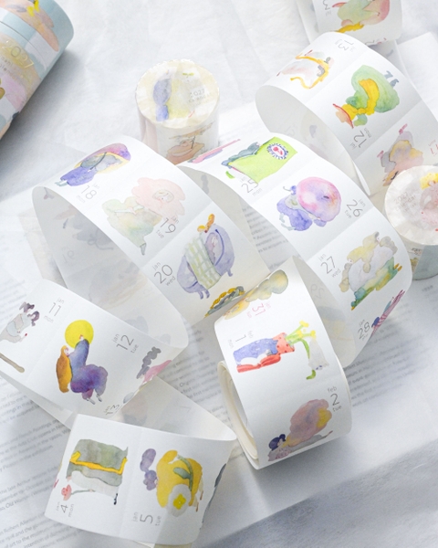 [PRE-ORDER] Lịch cuộn washi sticker 365 ngày - 365 illustration 2027 -Siêu phẩm Dodolulu 2027