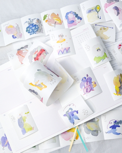 [PRE-ORDER] Lịch cuộn washi sticker 365 ngày - 365 illustration 2027 -Siêu phẩm Dodolulu 2027