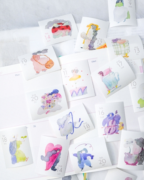 [PRE-ORDER] Lịch cuộn washi sticker 365 ngày - 365 illustration 2027 -Siêu phẩm Dodolulu 2027