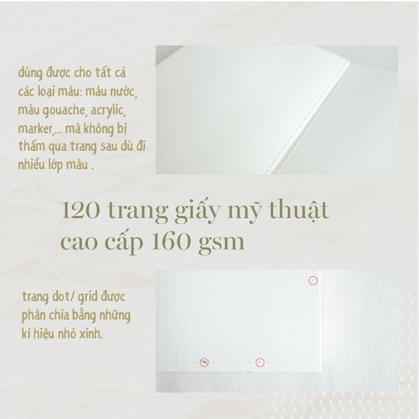 Sổ tay cao cấp Dreams Come True - 160 GSM - 7 màu bìa vải linen | teayoushop