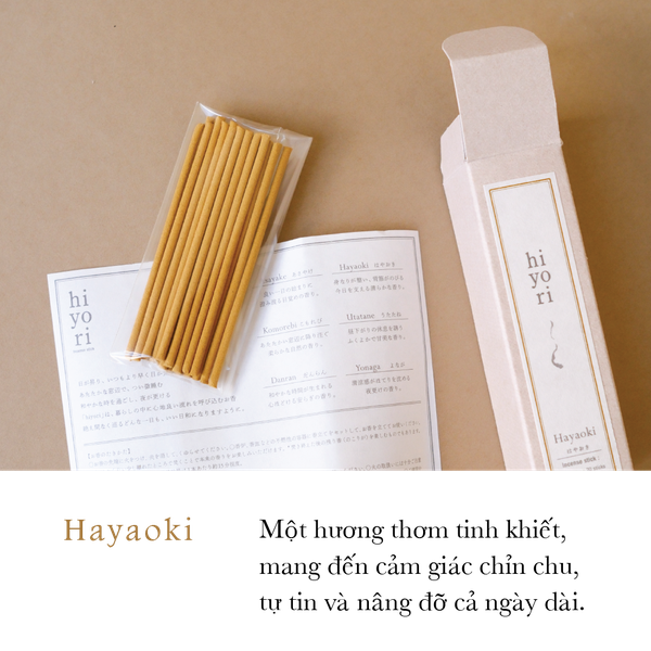 Nhang thơm tinh dầu Hiyori đến từ Nhật Bản - 20 Short Sticks