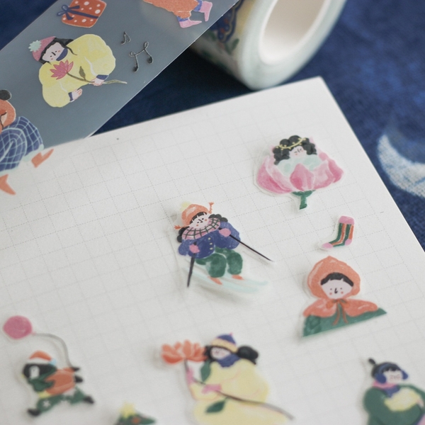Stickers dạng PET Tape Winter Fairies chiết chu kì 100 cm | teayou shop
