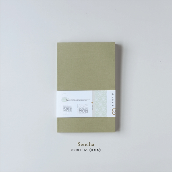 Sổ bìa giấy B/rew size Pocket A6 - 3 màu sắc tượng trưng cho 3 loại trà phổ biến của Nhật Bản
