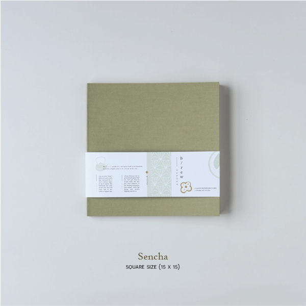 Sổ bìa giấy B/rew size Square - 3 màu sắc tượng trưng cho 3 loại trà phổ biến của Nhật Bản