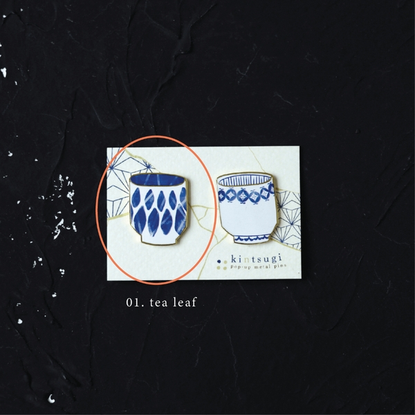 Pin 'tách trà Kintsugi' đế nam châm dùng làm trang trí, bookmark, gắn vật dụng gia đình