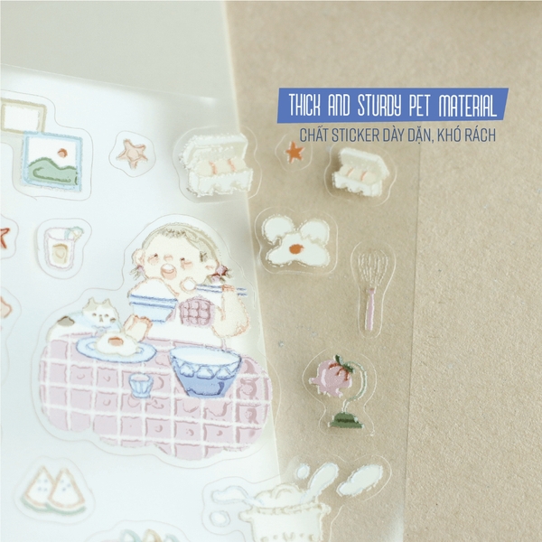 Sticker Palette series | Chất PET | Vân mực nổi by teayoushop