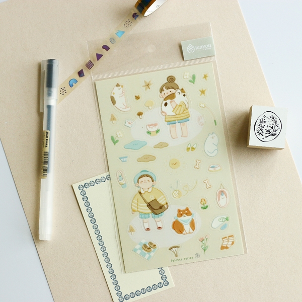 Sticker Palette series | Chất PET | Vân mực nổi by teayoushop