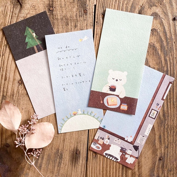 Chiết 4 tờ | các mẫu giấy note chữ nhật hãng Cozyca | hàng nhập chính hãng