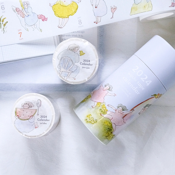 [Siêu phẩm] Full cuộn lịch năm 366 ngày dạng sticker cuộn Dodolulu | chất washi có đế | có đường cắt sẵn