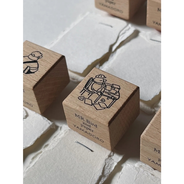 Tách lẻ set stamp Mr. Bird with paper hãng Yamadoro | Chính hãng Taiwan