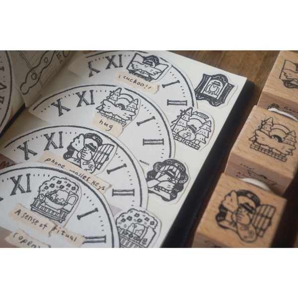 [SIÊU PHẨM] Stamp 2 mặt 'Parts of the Clock' hãng Yamadoro | Nhập chính hãng